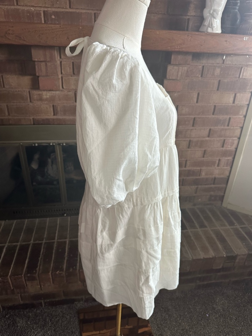 Anthropologie White Mini Dress XS Like New Cottagecore Boho Coastal - Picture 6 of 7
